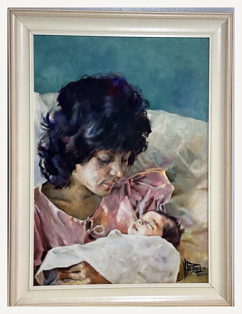 Pintura HP-007, com mãe e bebê